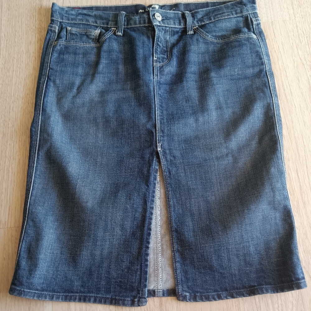 7 Seven for All Mankind Colette / Mid Denim Blue Jean Skirt y2k / size 30 US 10